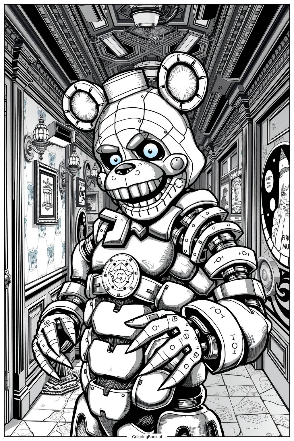 21 dibujos de cinco noches en Freddy (FNAF) para colorear (PDF y PNG gratis)
