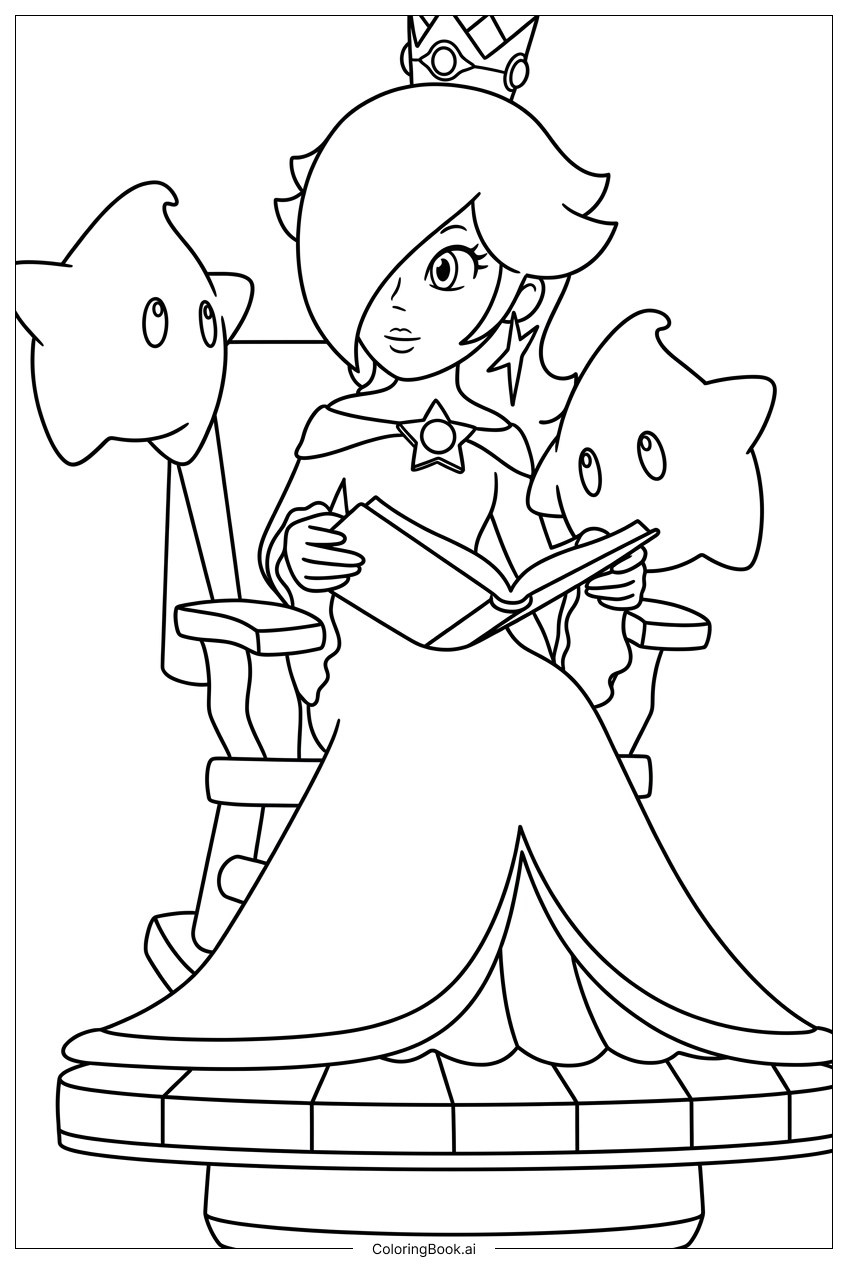 罗莎琳娜在宇宙宝座上给星灵讲故事填色页