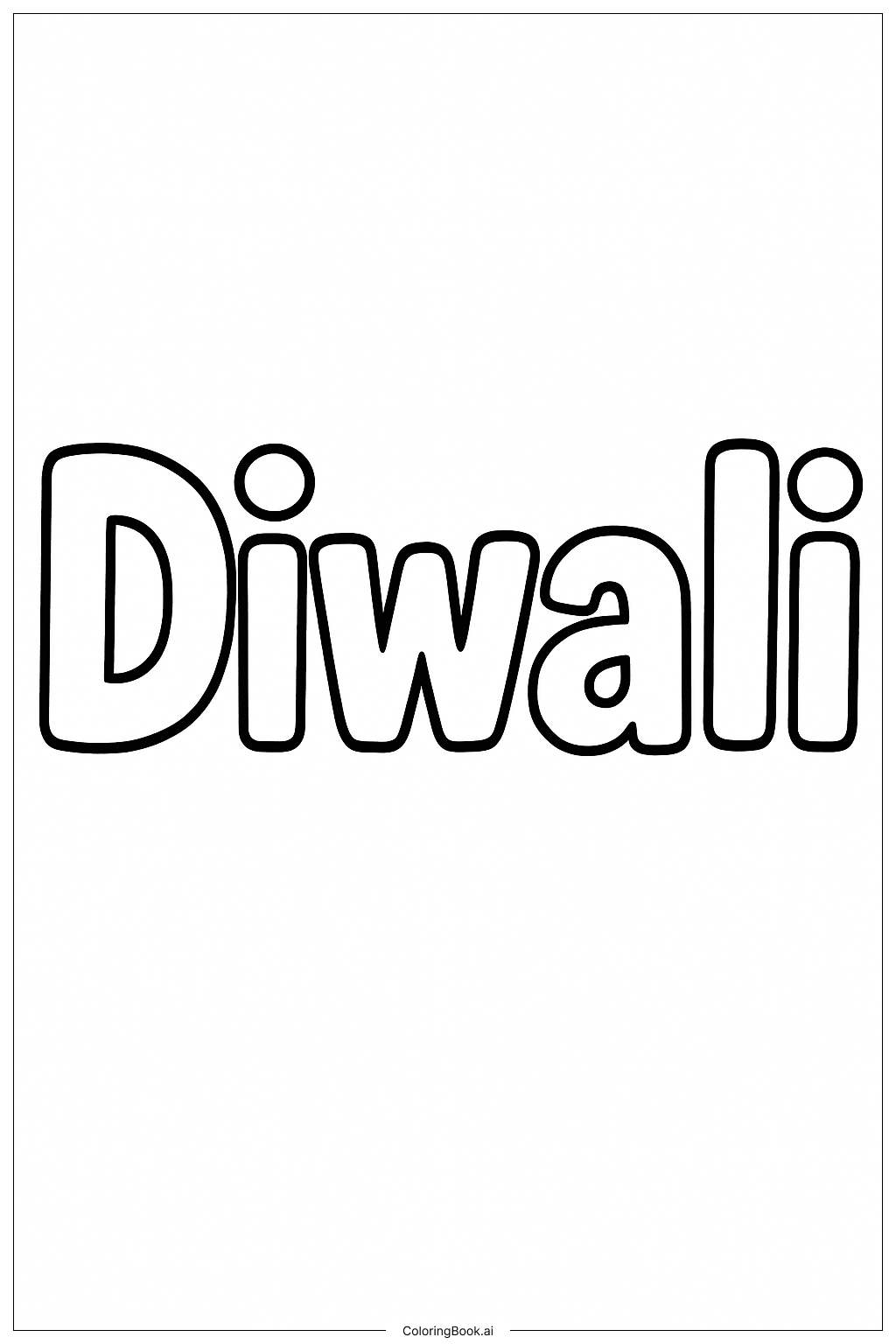Diwali 著色字樣著色頁