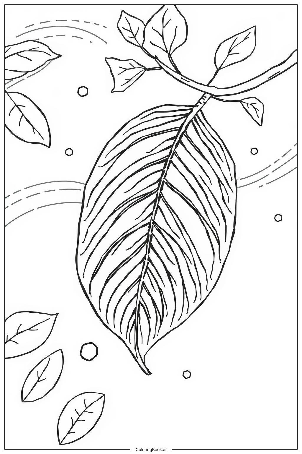  Tumble Leaf Caught in a Gentle Breeze-2 Coloring Page 