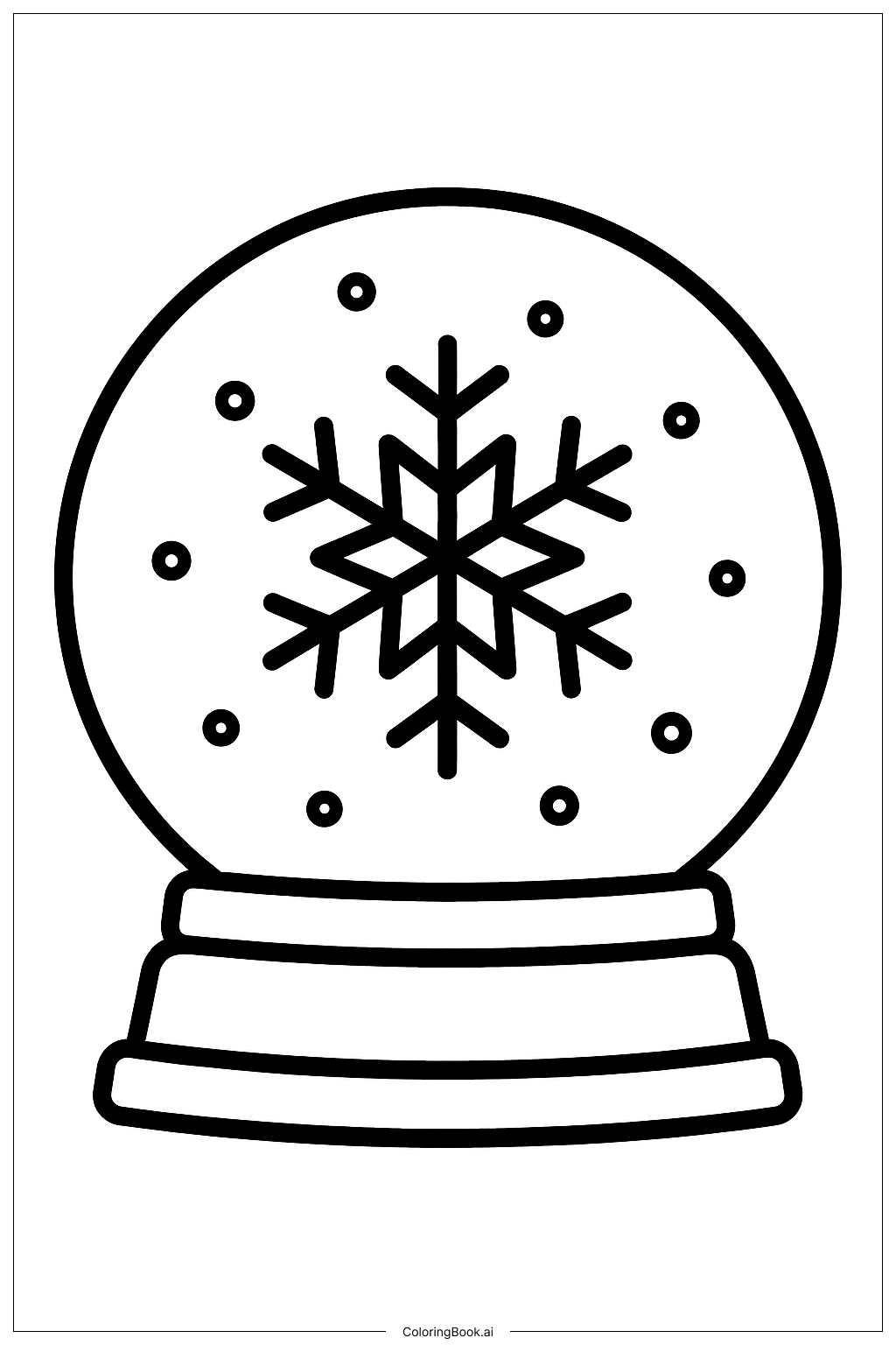 基本的なスノーグローブの塗り絵ページ