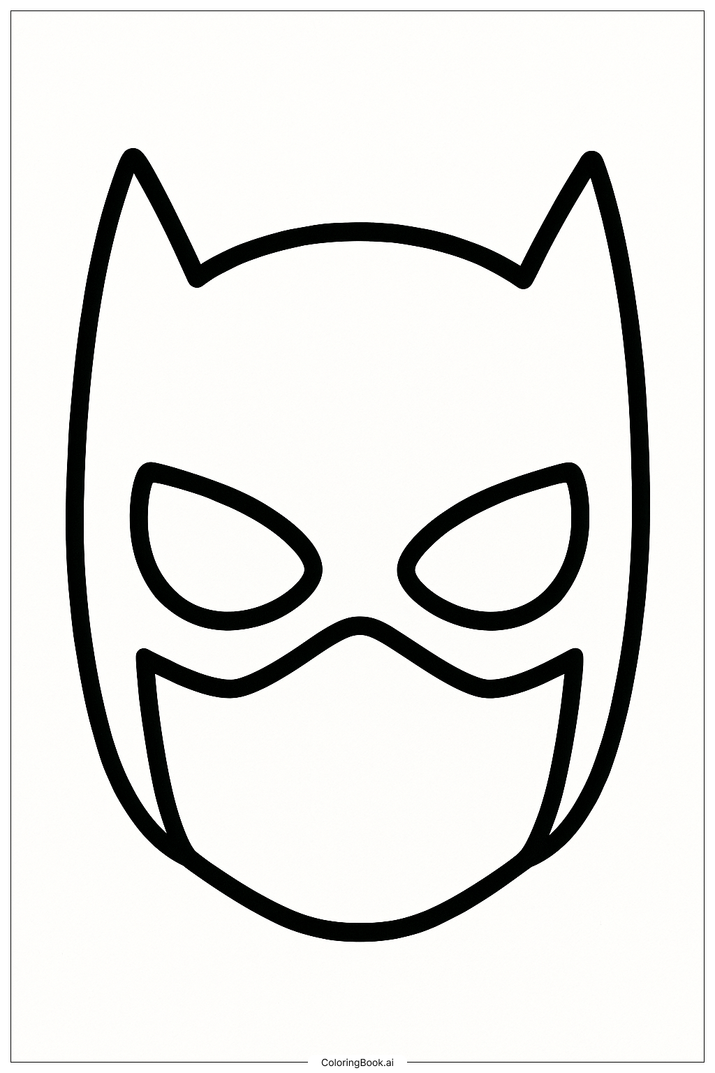 Superheldenmaske Nahaufnahme Ausmalseite