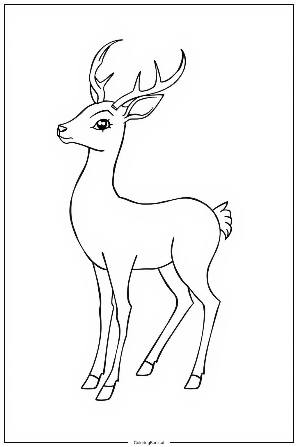  Realistic Deer Anatomy Coloring Page 