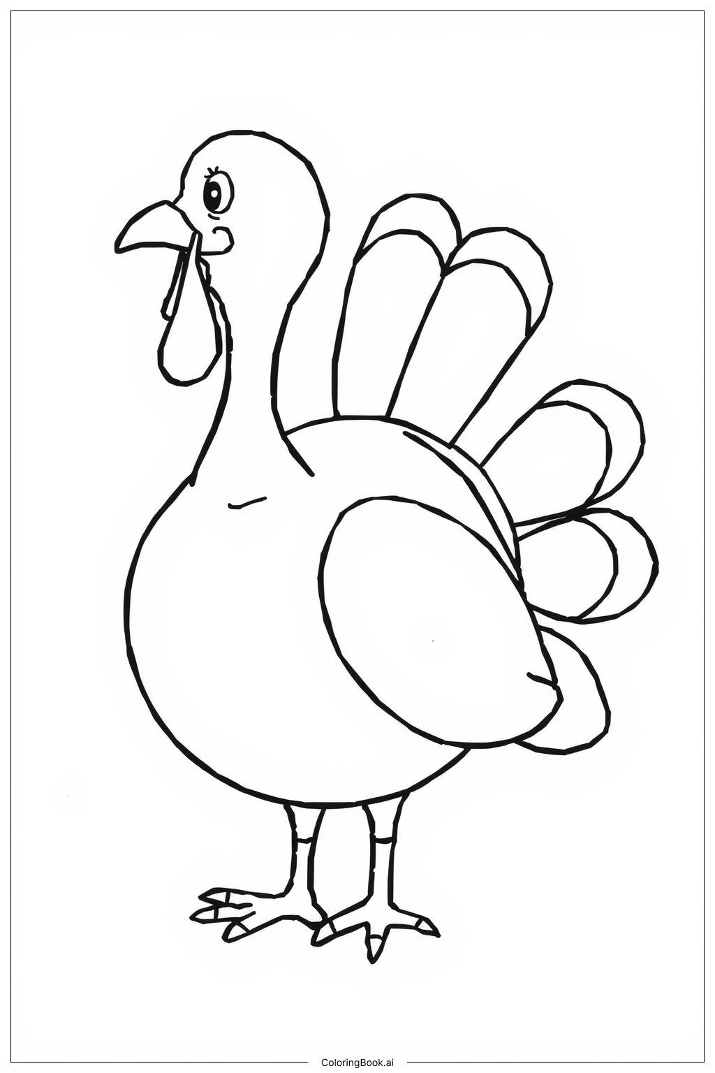  Turkey Simple Outline Coloring Page 