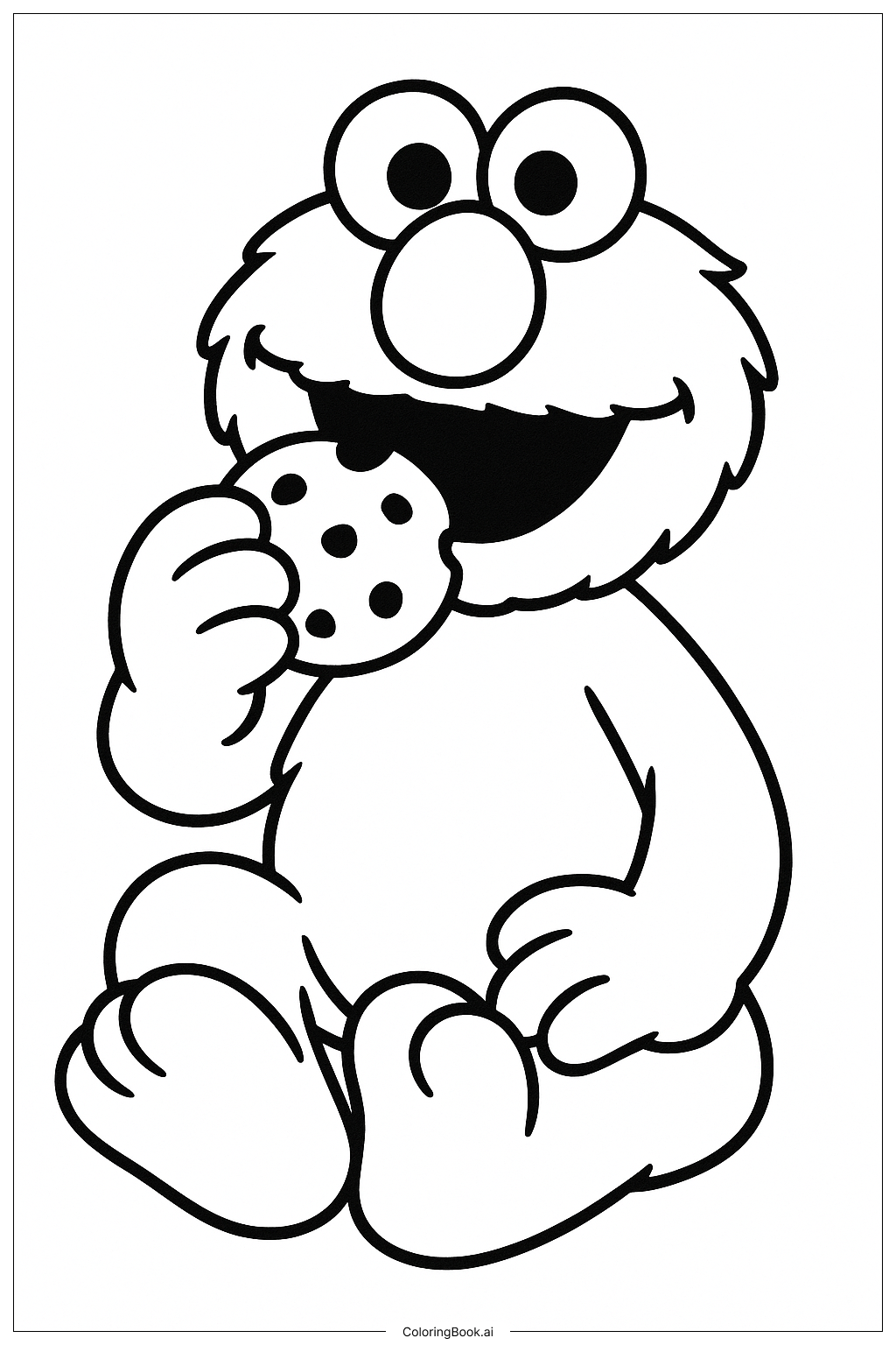 Elmo, der einen Keks isst Ausmalseite 