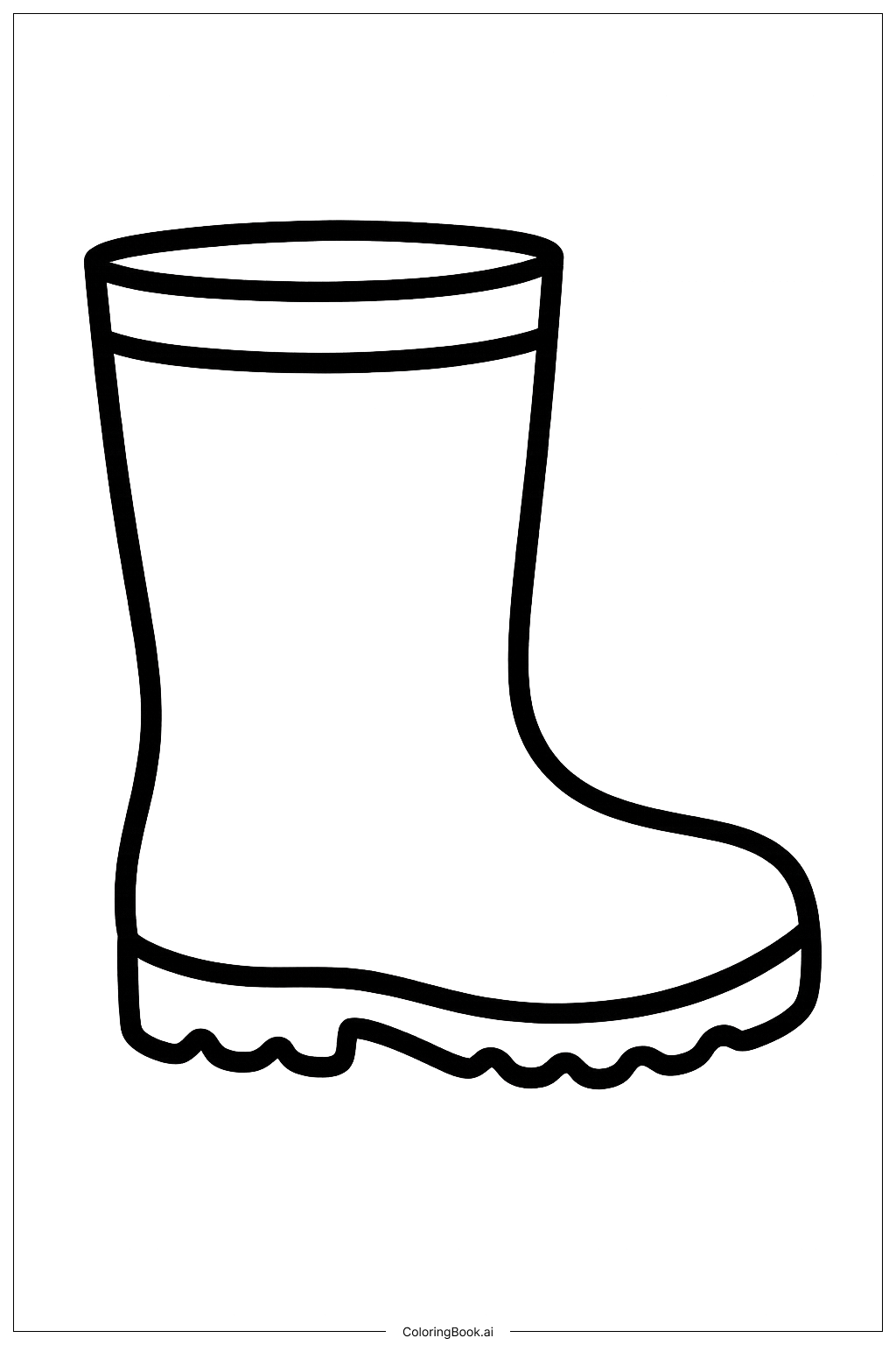 Einfacher Herbst-Regenstiefel Ausmalseite 