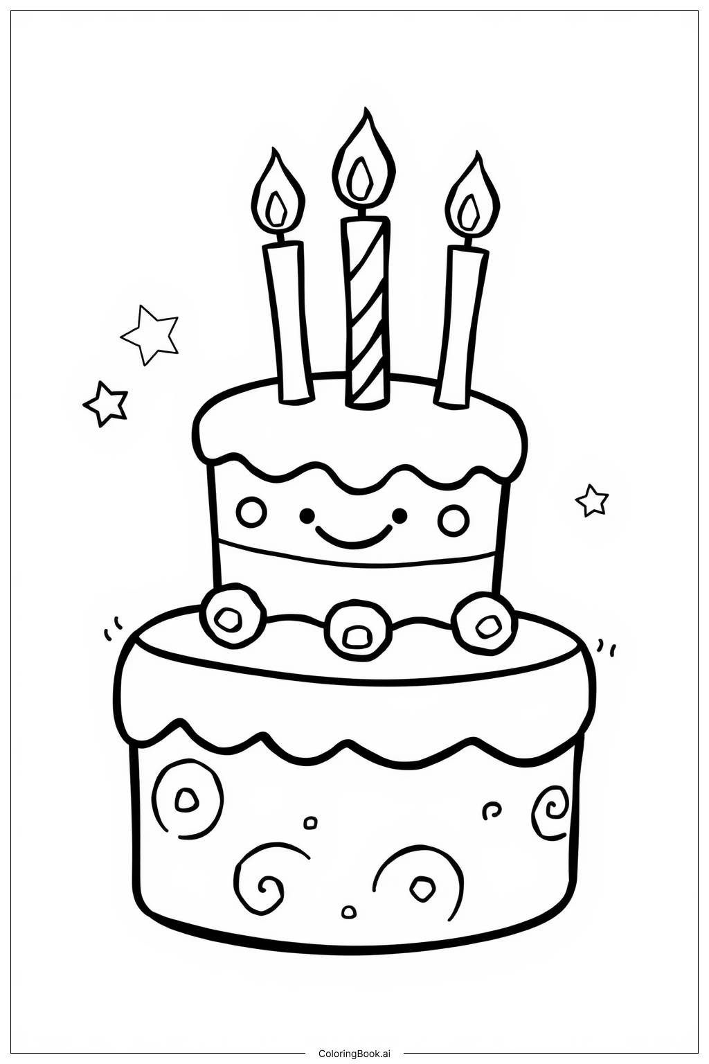  Basic Birthday Cake Coloring Page 