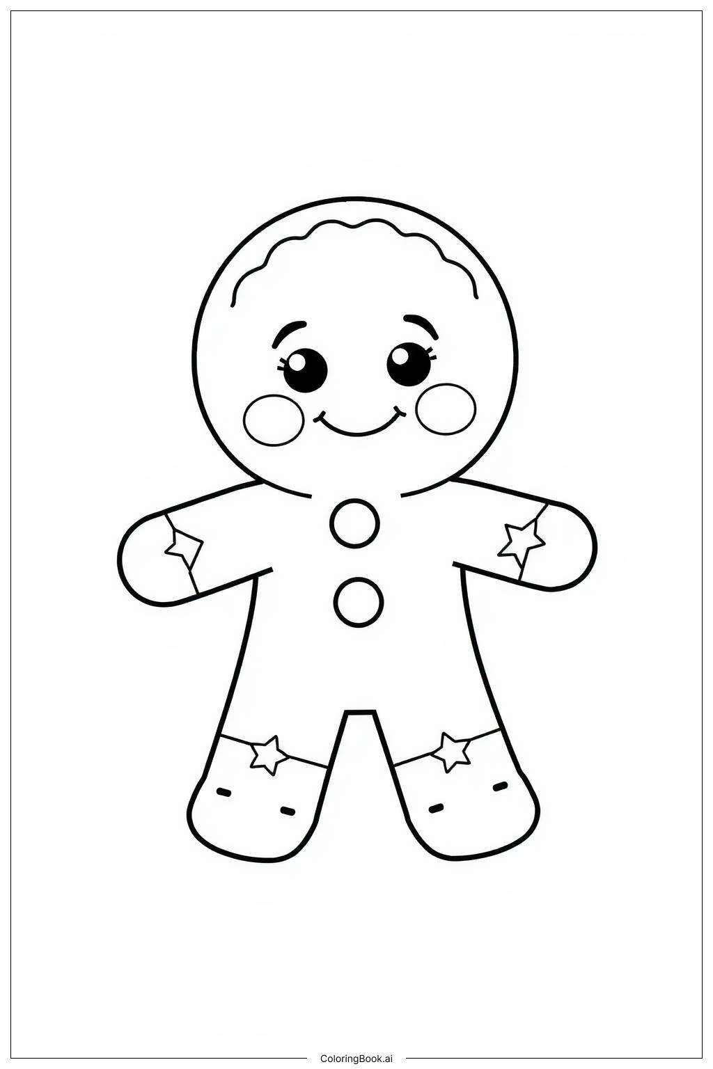  Little Gingerbread Cookie Coloring Page 