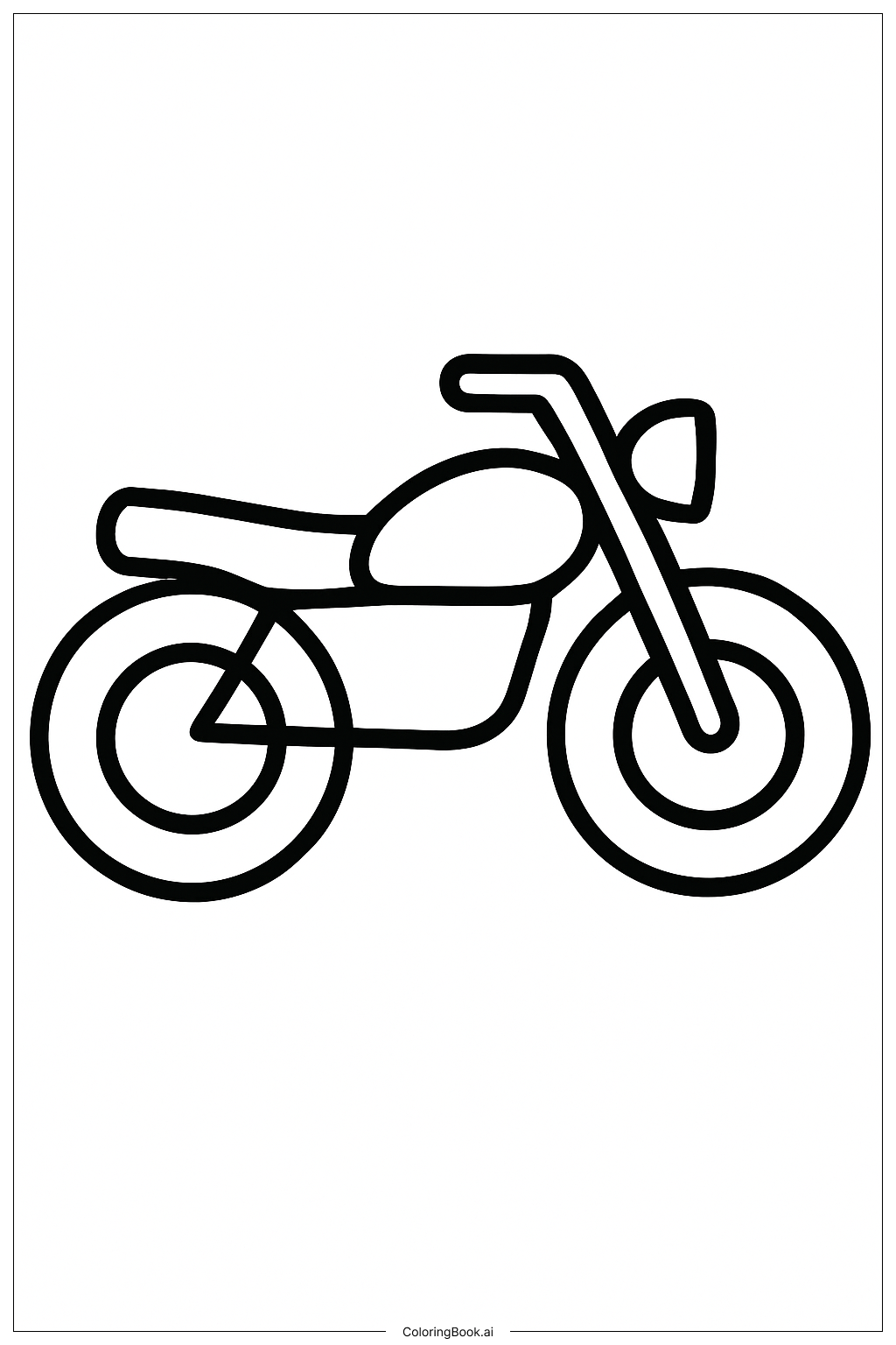  公路上的摩托车填色页 
