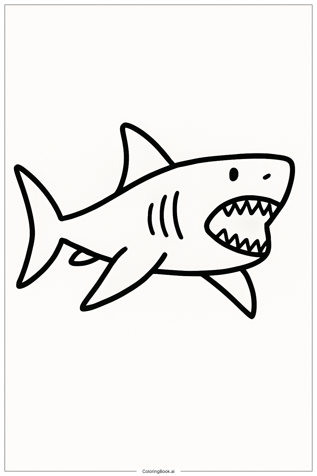  Ein schwimmender Megalodon Ausmalseite 