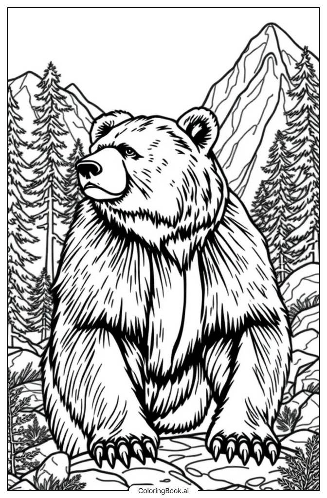  Grizzly Bear Coloring Page 