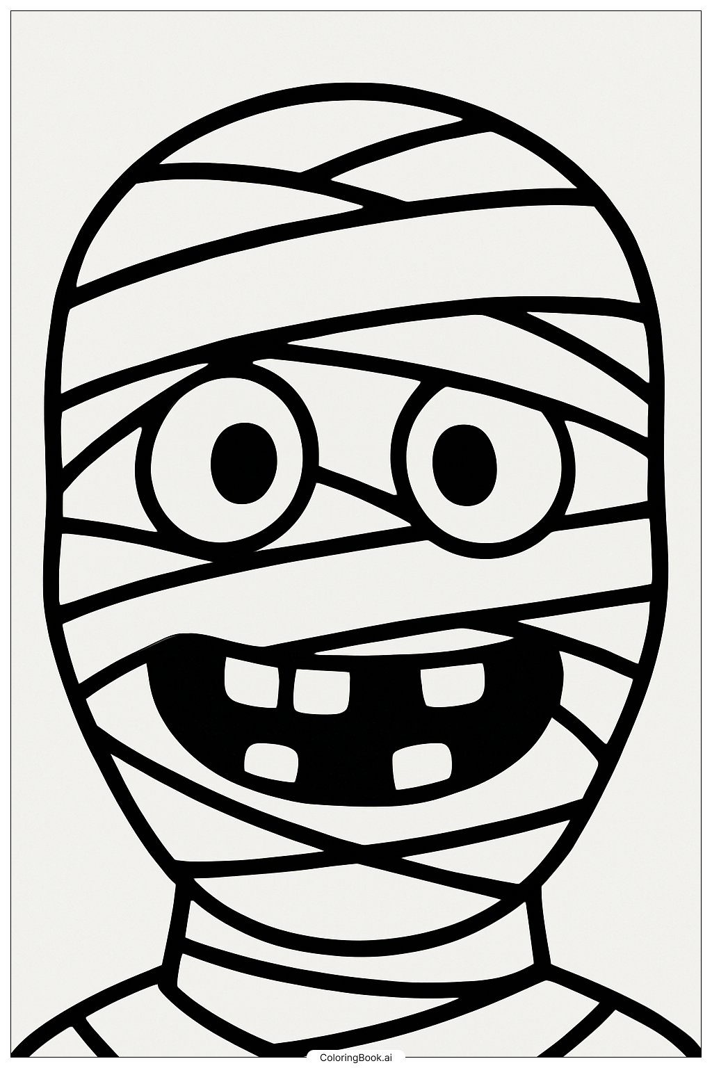  Mummy Face Close Up Coloring Page 