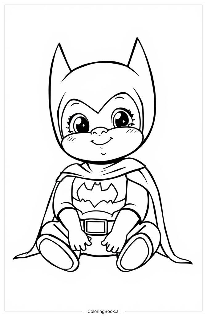  Página para colorir de Bebê Batman 