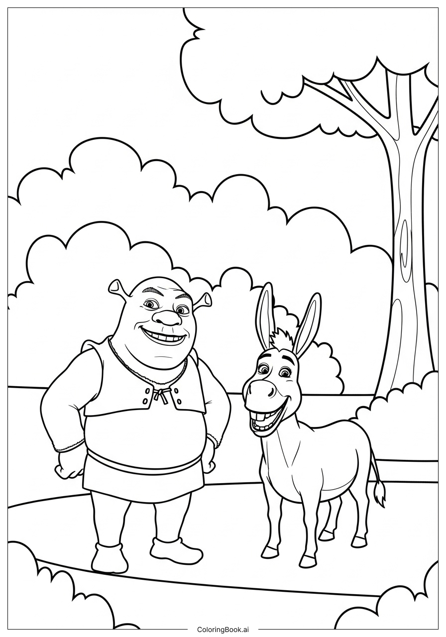 Página para colorear de Fácil de Dibujar Shrek