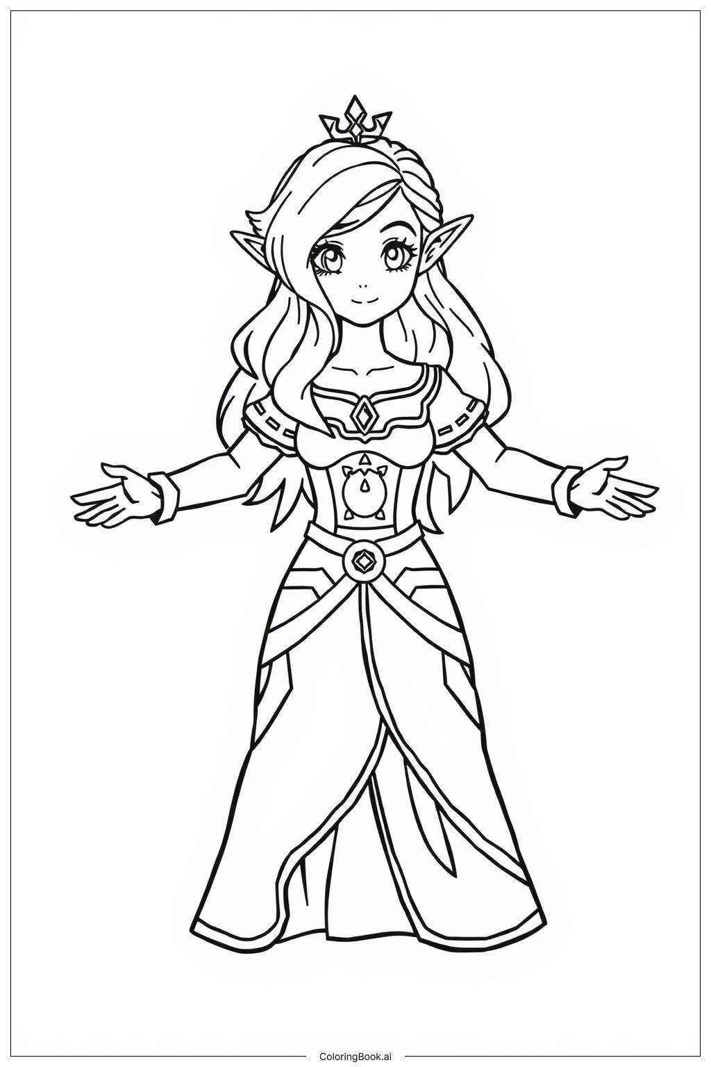  Zelda's Journey Through Tears of the Kingdom Coloring Page 