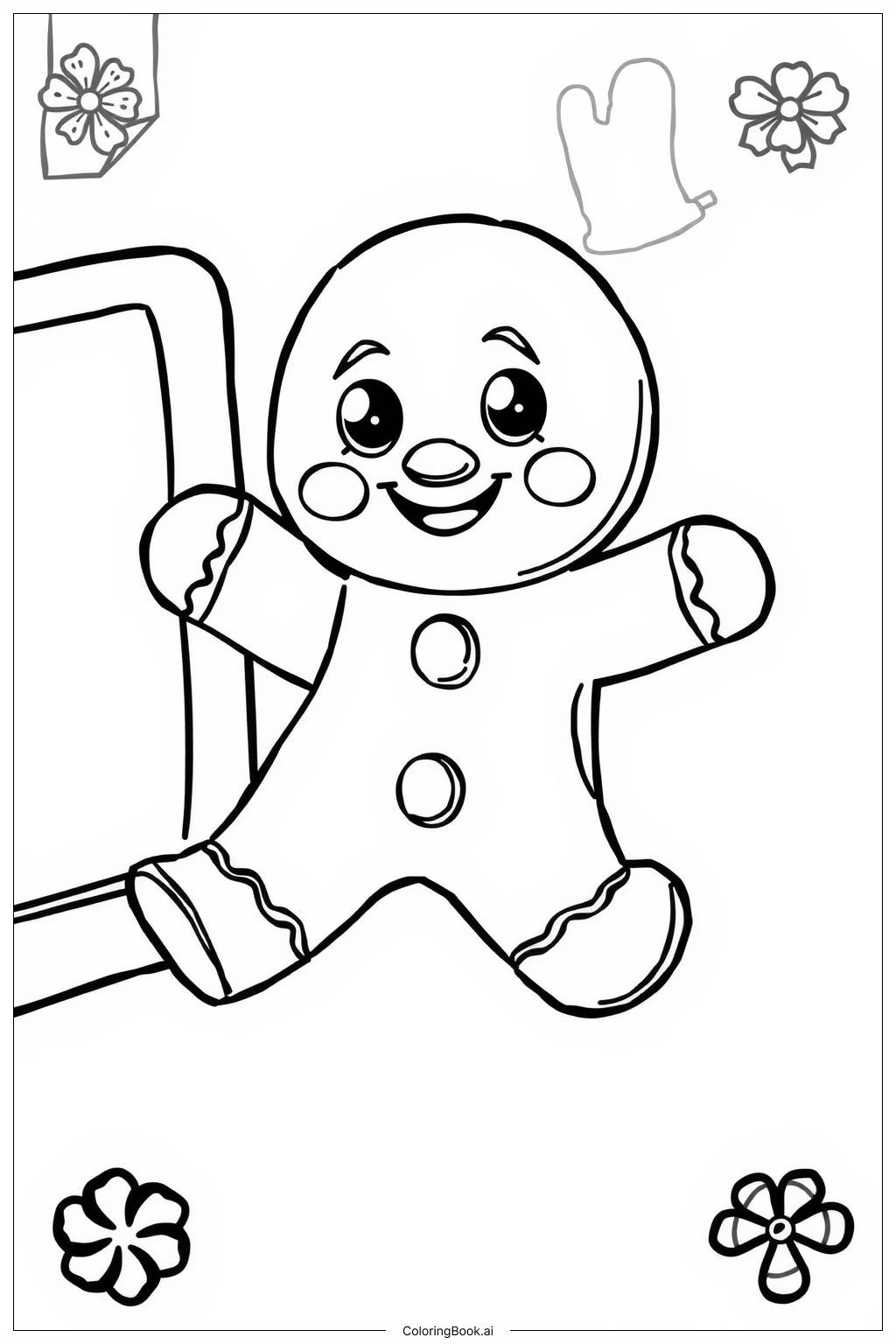  Little Gingerbread Cookie Coloring Page 