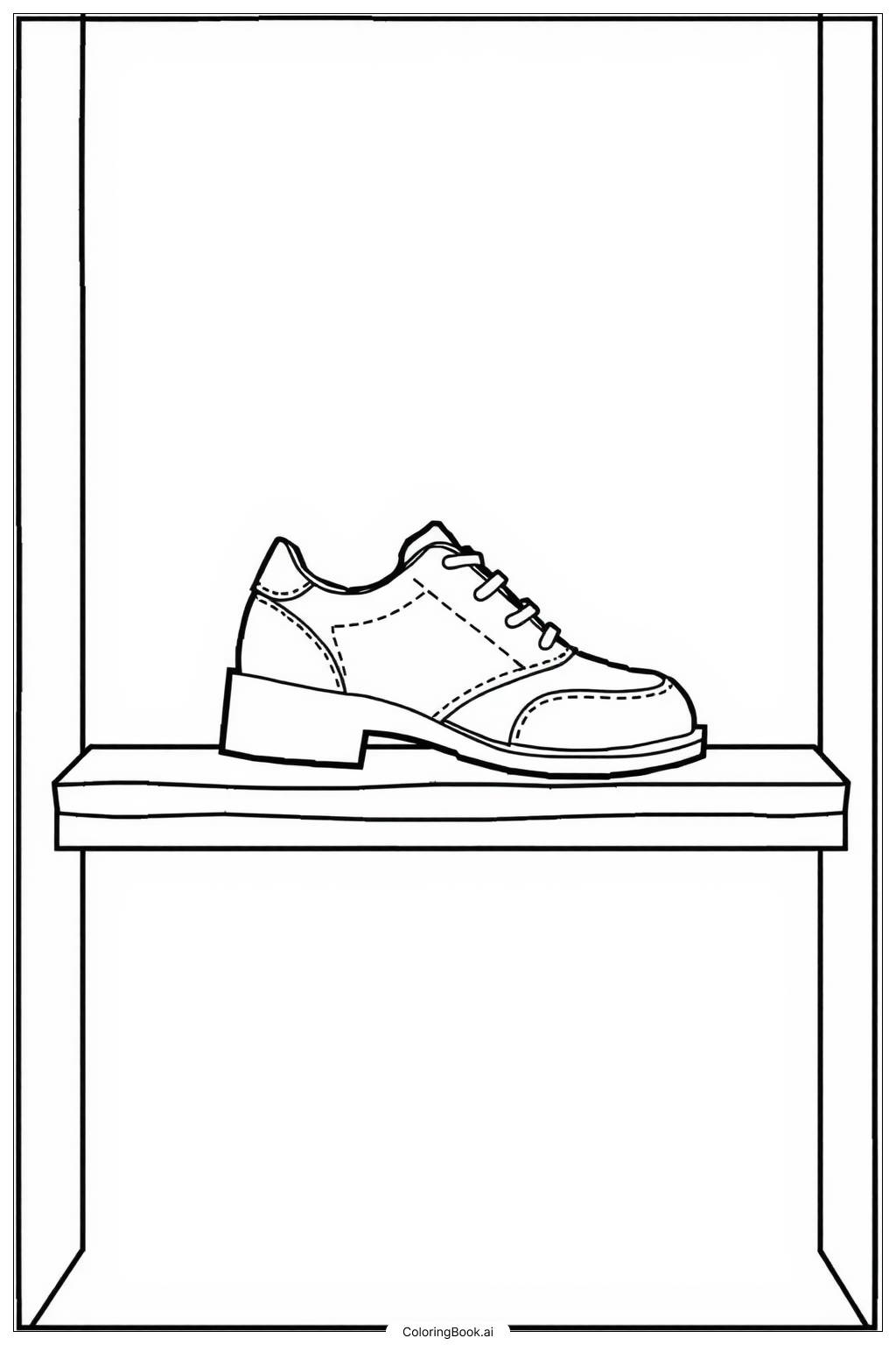  Página para colorir de Shoe on a Shelf 