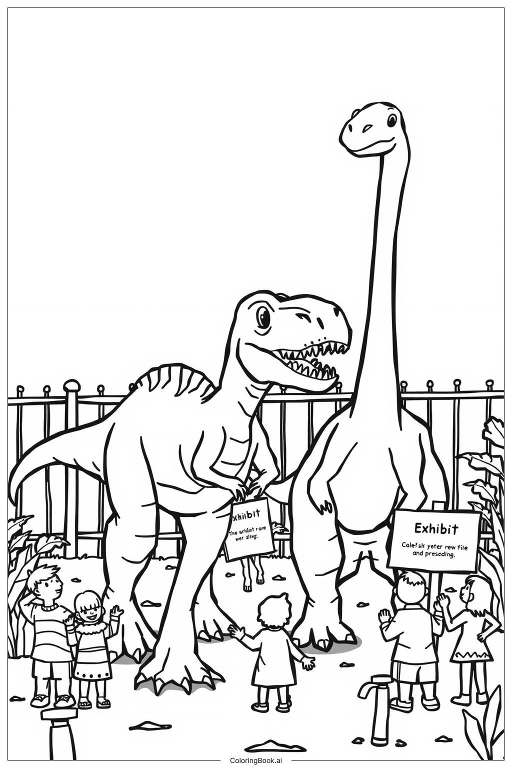  Jurassic World Dinosaur Exhibit Tour Coloring Page 