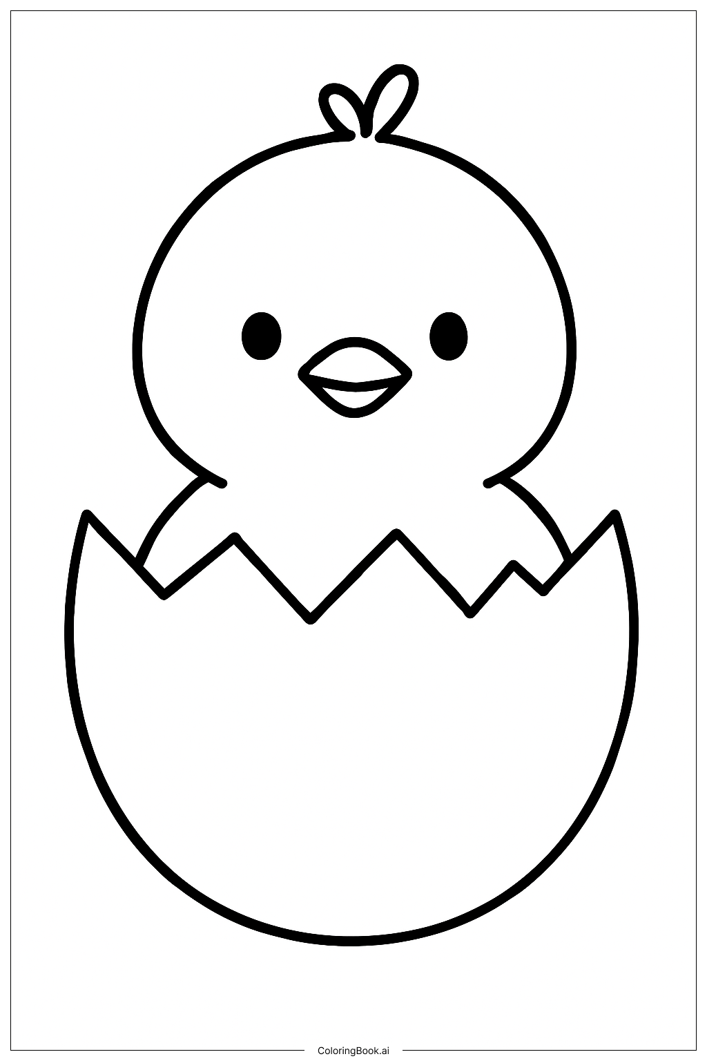 Trang tô màu Một Chú Gà Con Mọc Ra Từ Quả Trứng