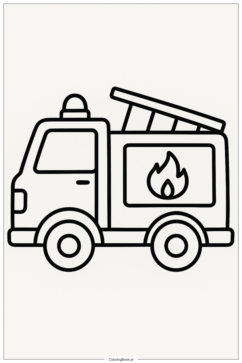 友善消防安全消防车填色页