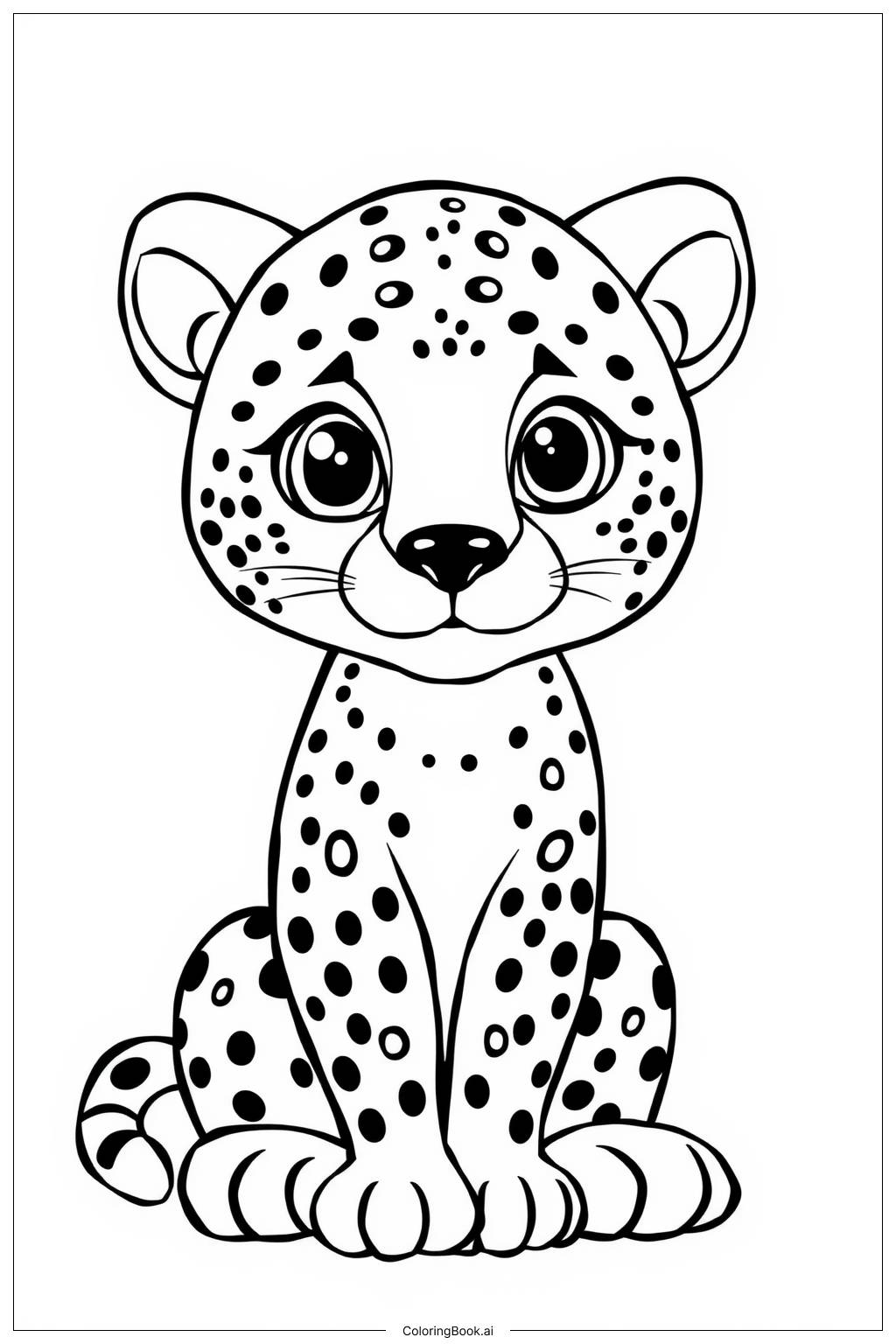  cheetah cute pose Coloring Page 