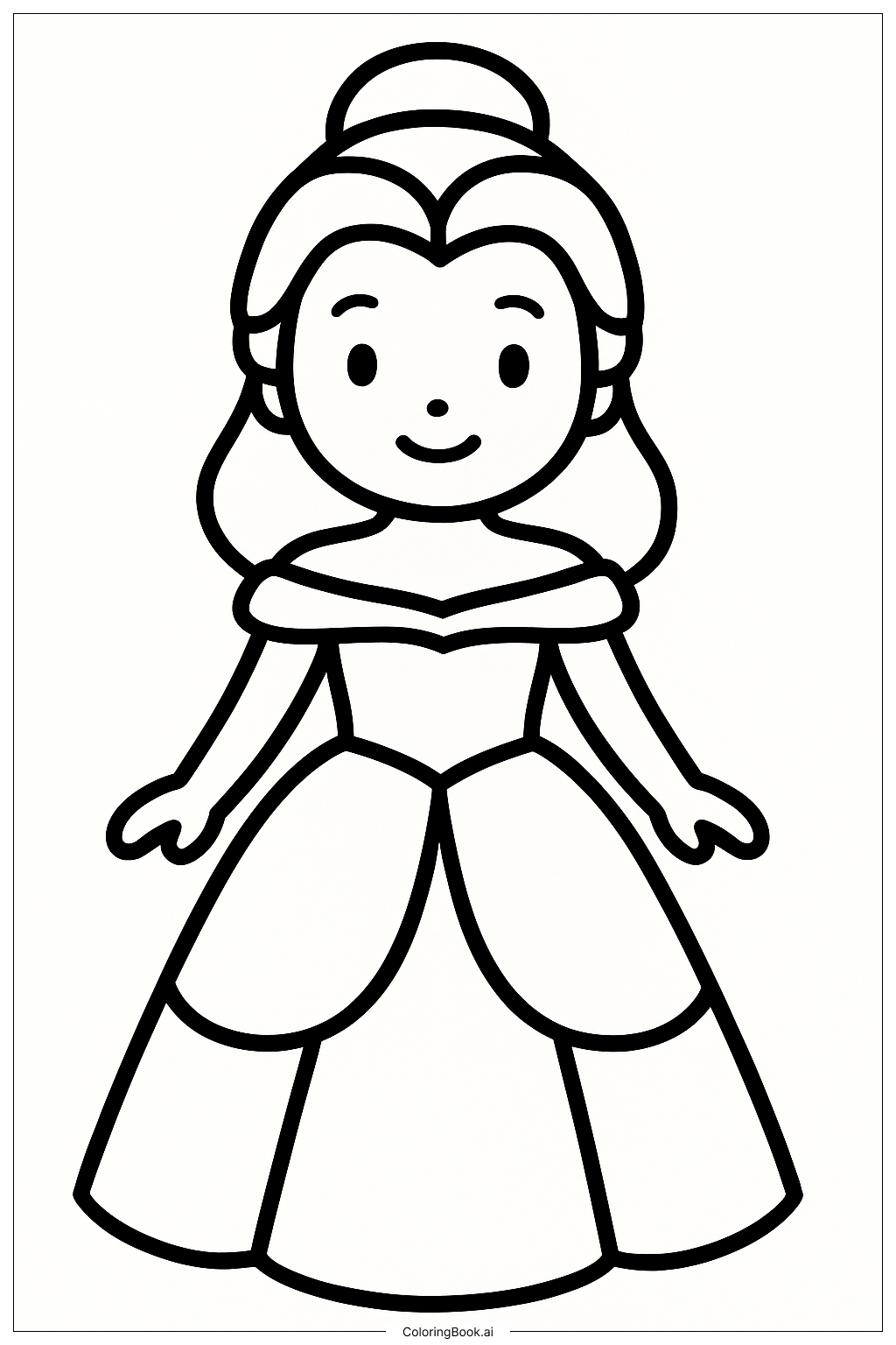  ベルのシンプルな絵の塗り絵ページ 