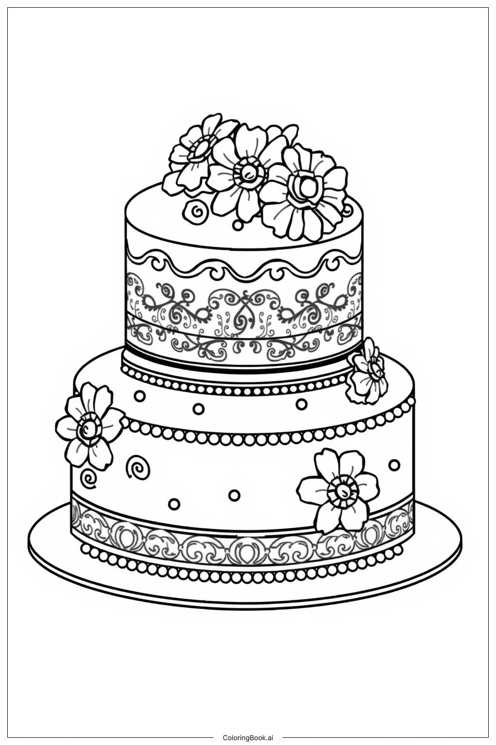  Two Layer Cake-2 Coloring Page 