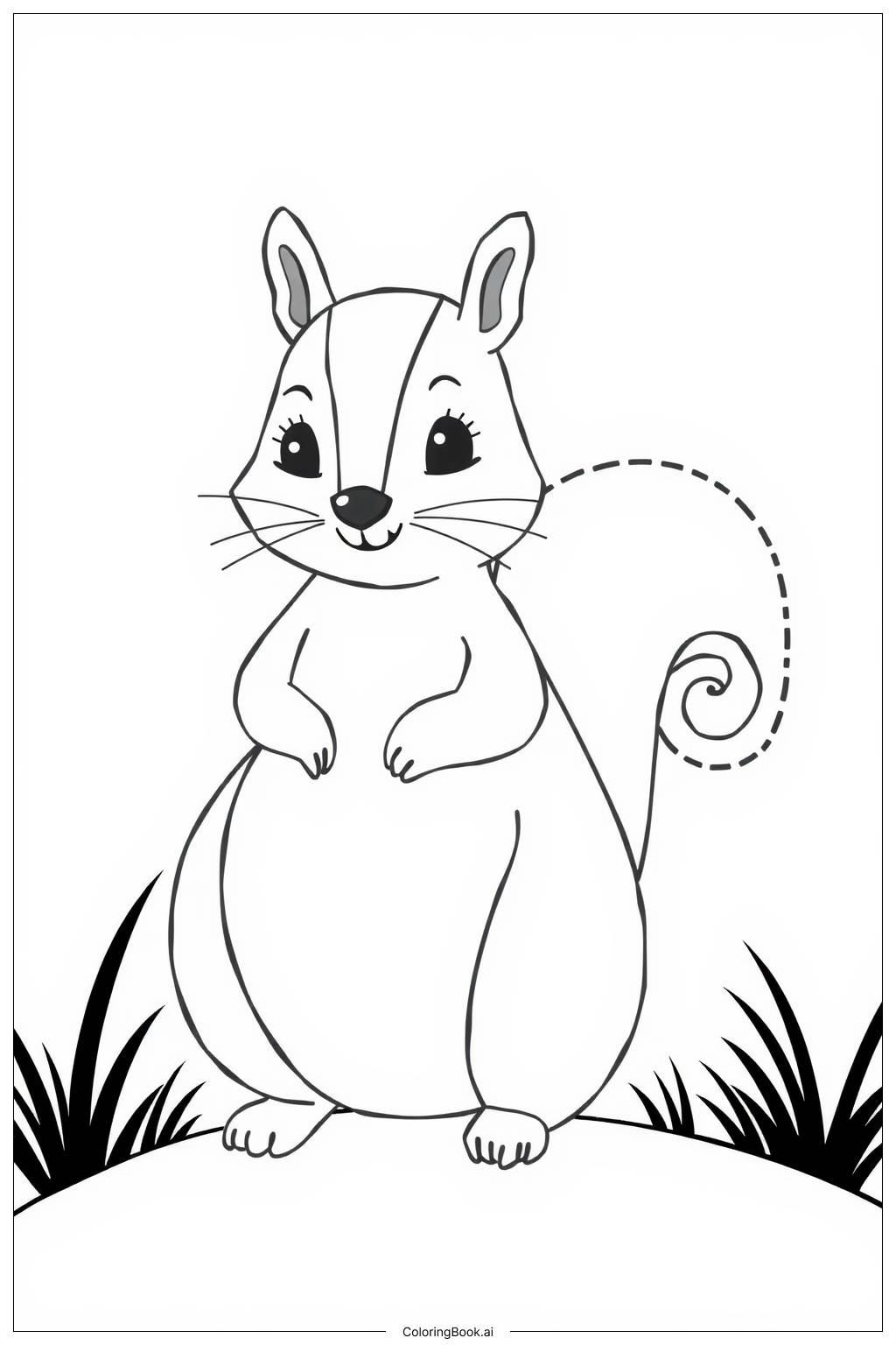  Squirrel in a Park Coloring Page 