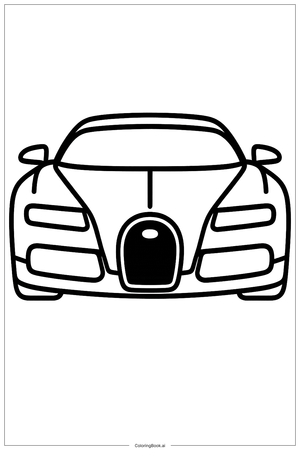  Bugatti Car Front View Coloring Page 