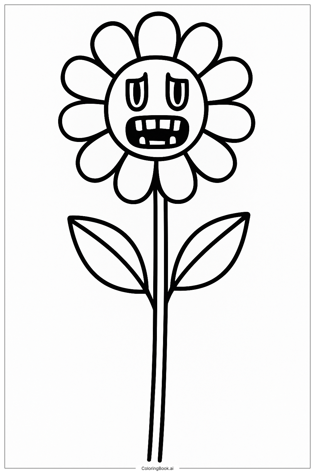  Page de coloriage Siren Head Comme Une Grande Fleur 