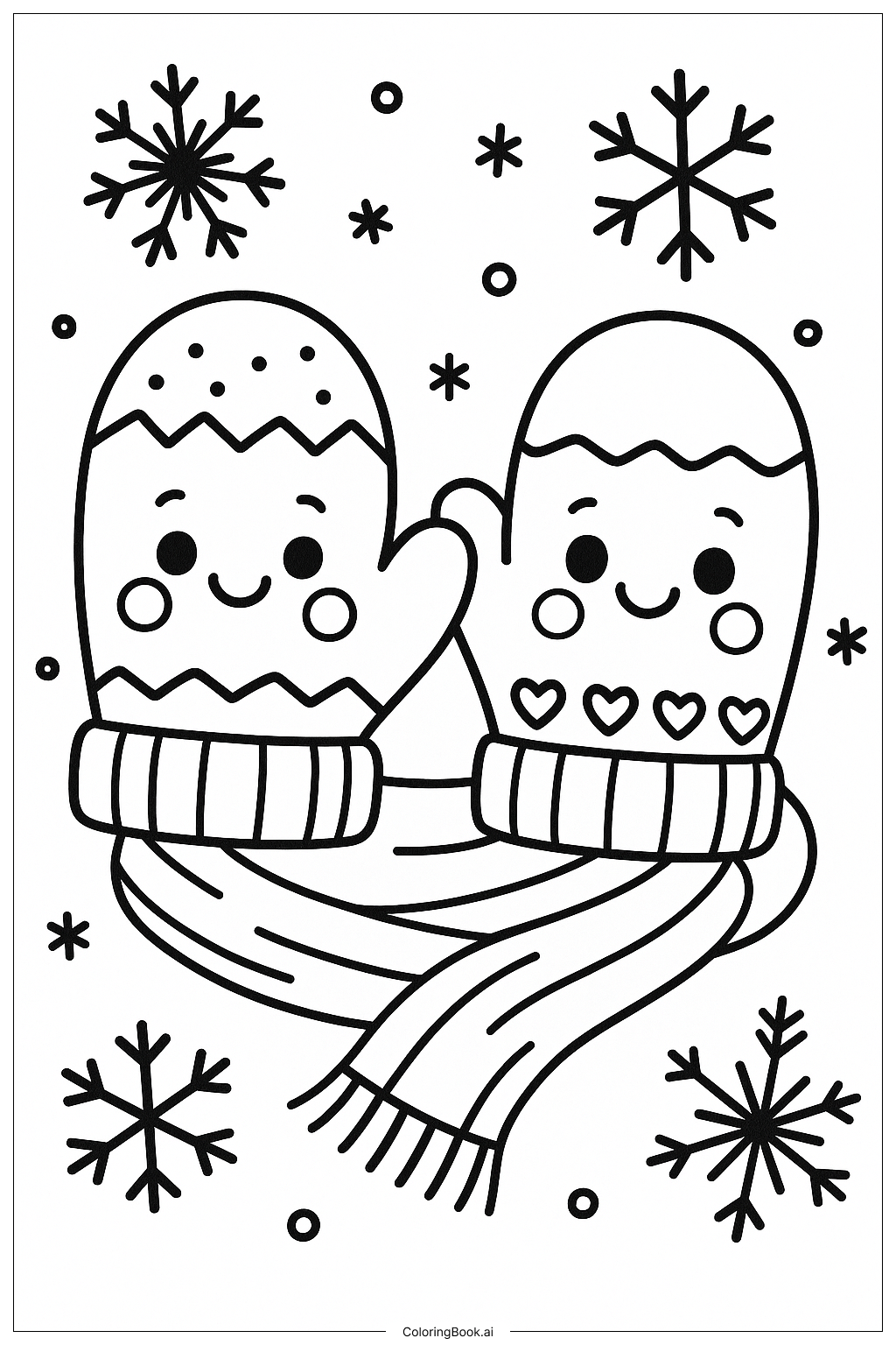 Mitten Mitten Fun Day Coloring Page