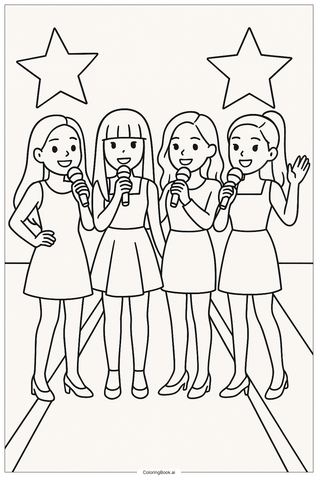  Blackpink Performing On A Red Carpet Coloring Page 