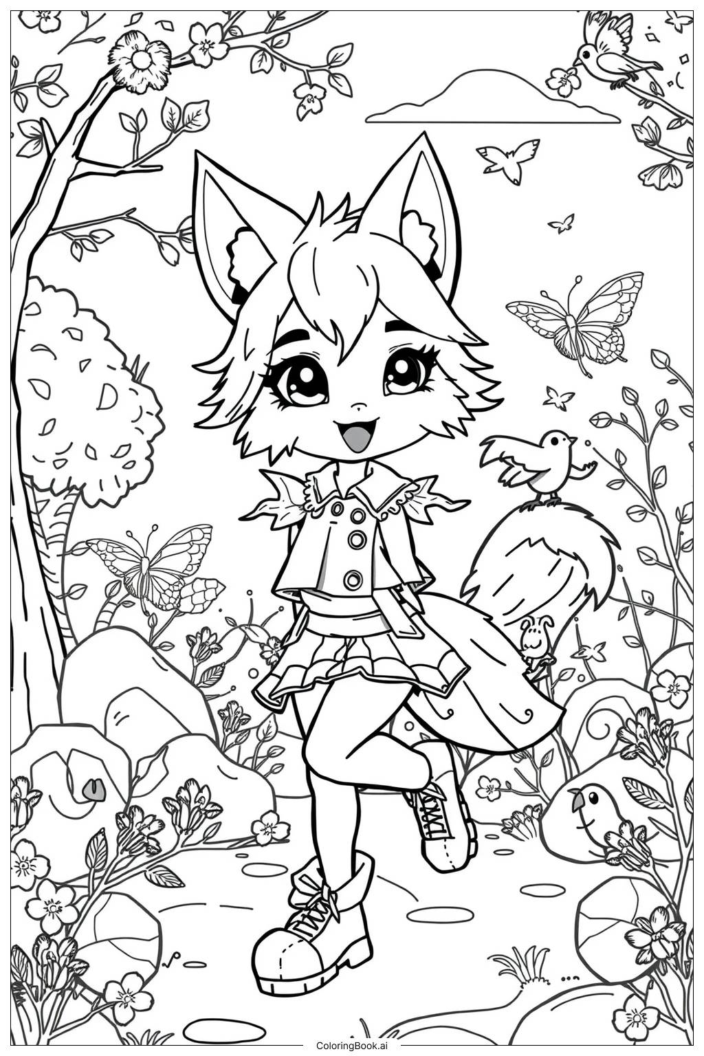  Page de coloriage loup 