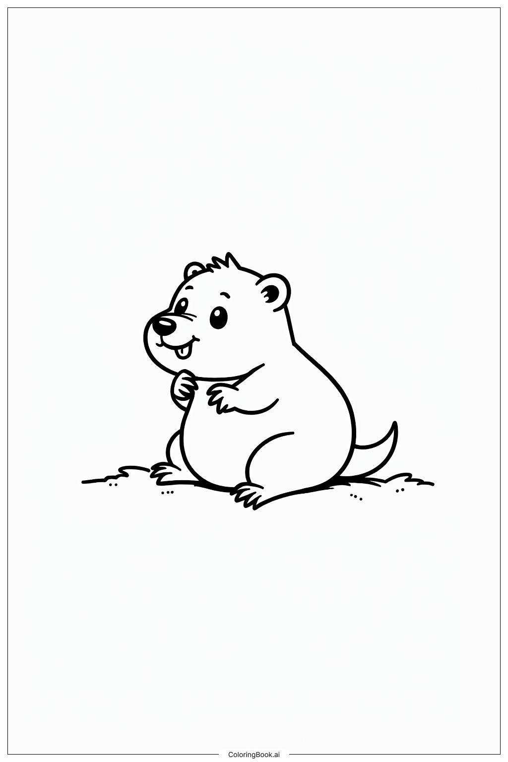  Ground Hog Dancing at Groundhogs Day Coloring Page 