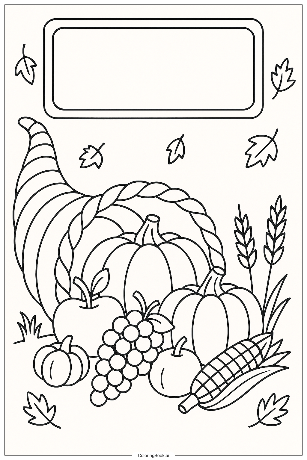 A Thanksgiving Bible Verse With A Cornucopia Coloring Page (Free PDF ...
