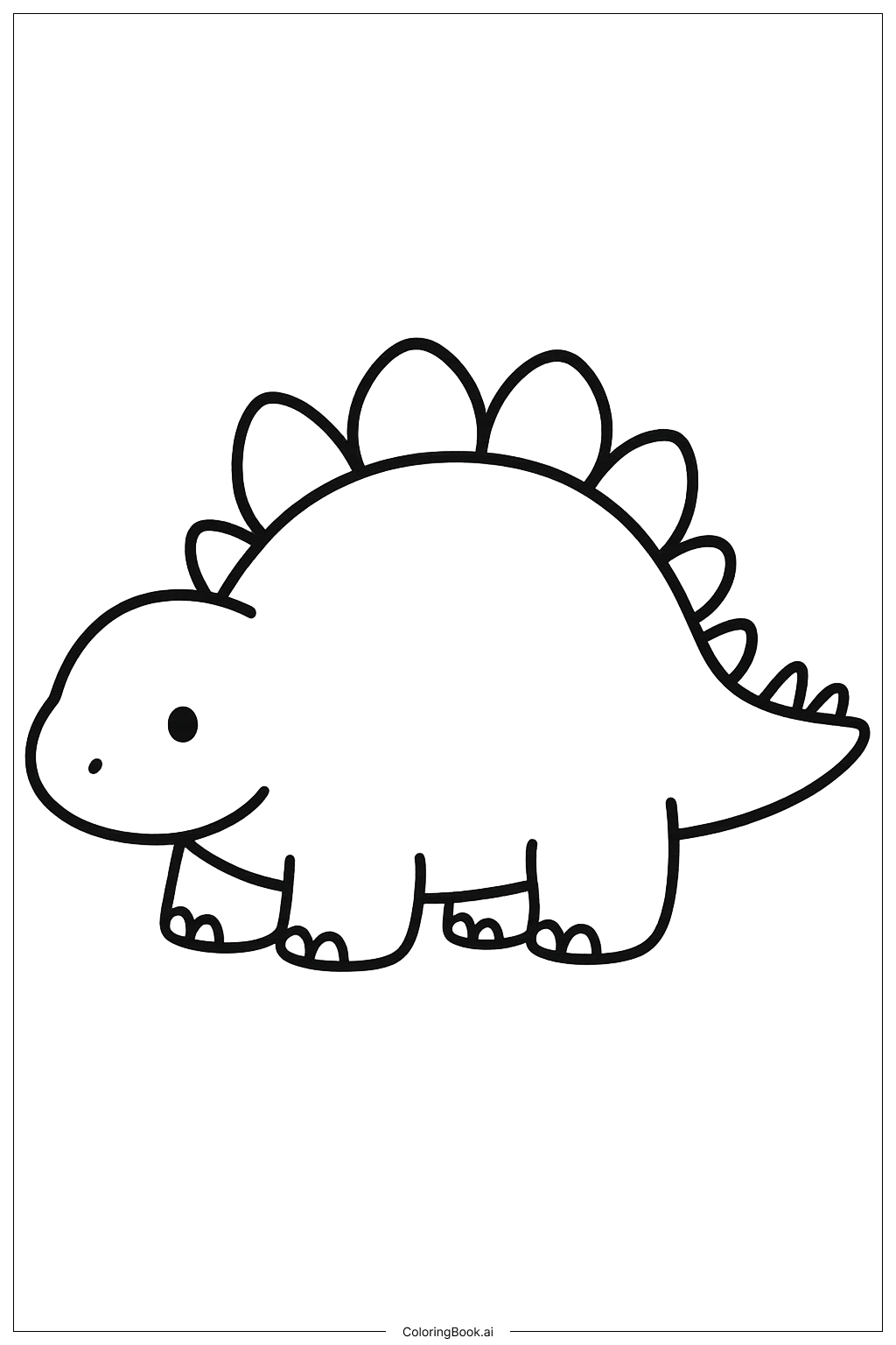 Pummeliges Baby-Stegosaurus Ausmalseite