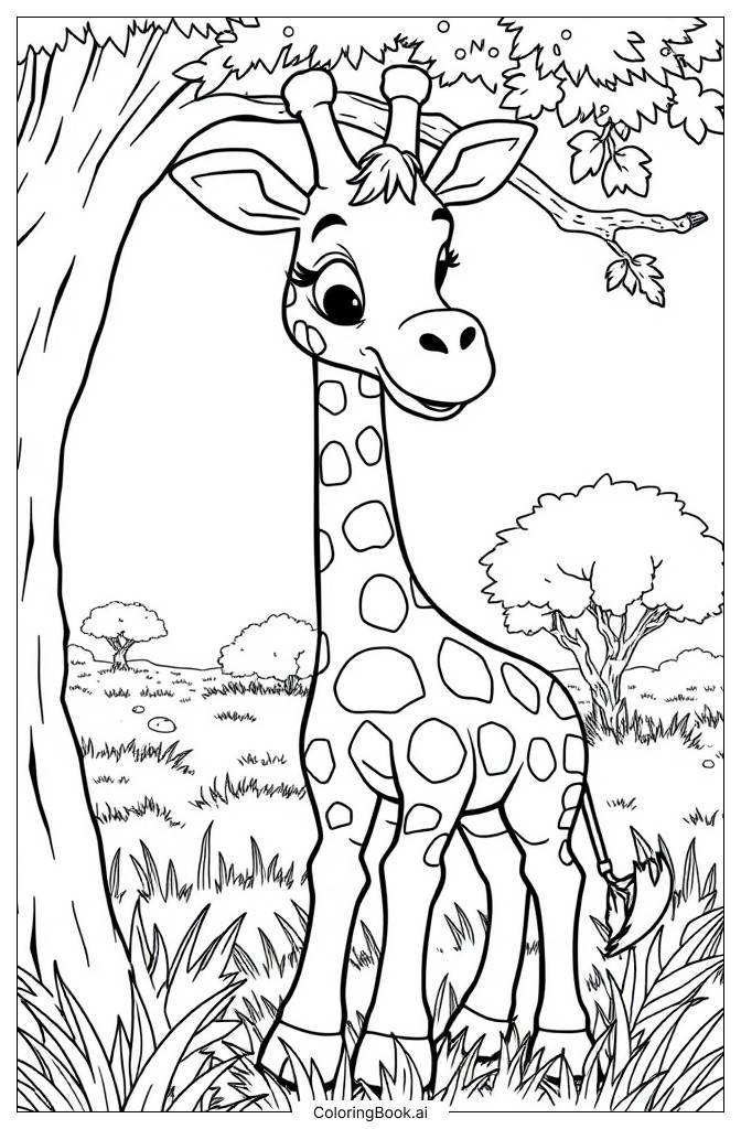  Page de coloriage Geoffrey la girafe 