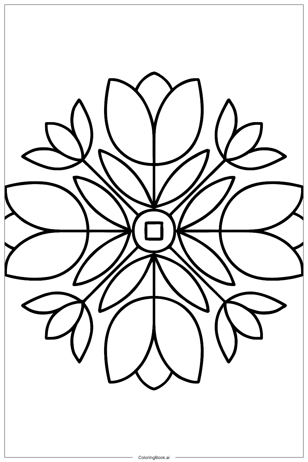  Spring Mandala Bursting with Tulips Coloring Page 