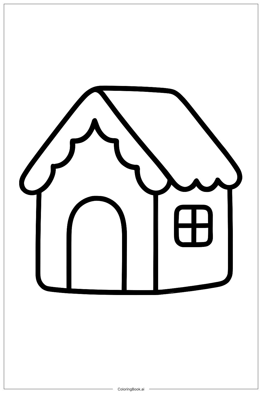  Tiny Gingerbread House Coloring Page 