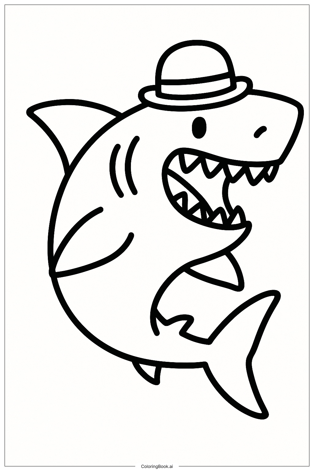 Lustiger Megalodon mit Hut