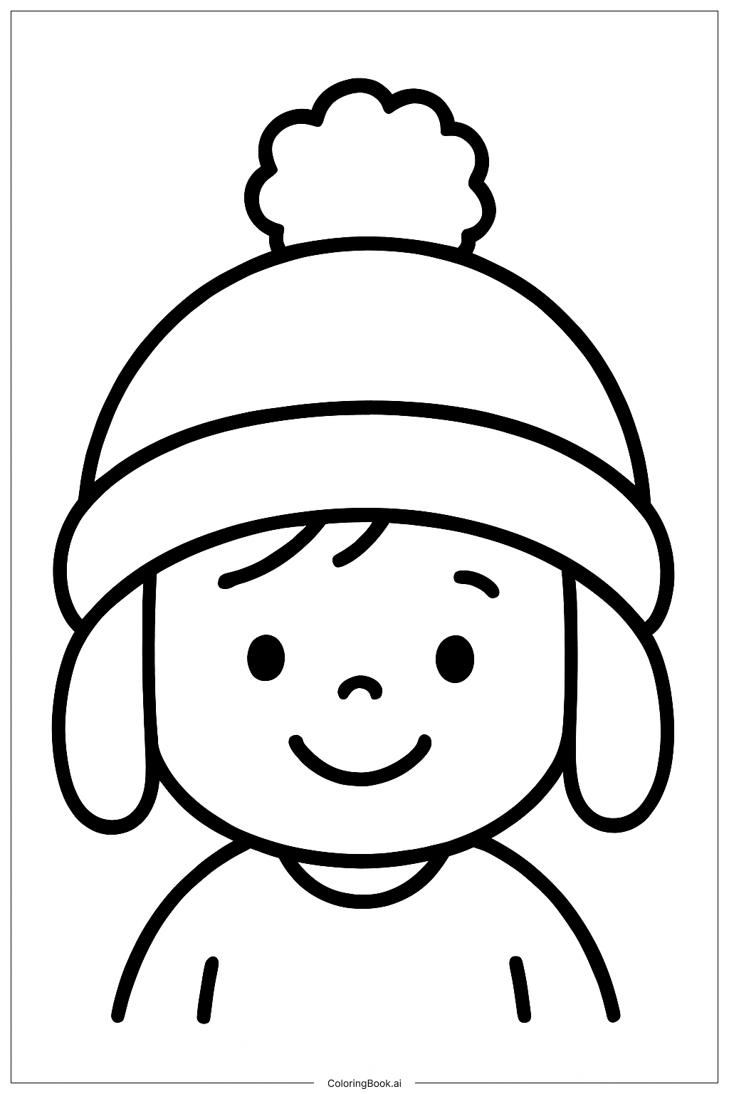  따뜻한 눈 오는 날 모자 색칠공부 페이지 