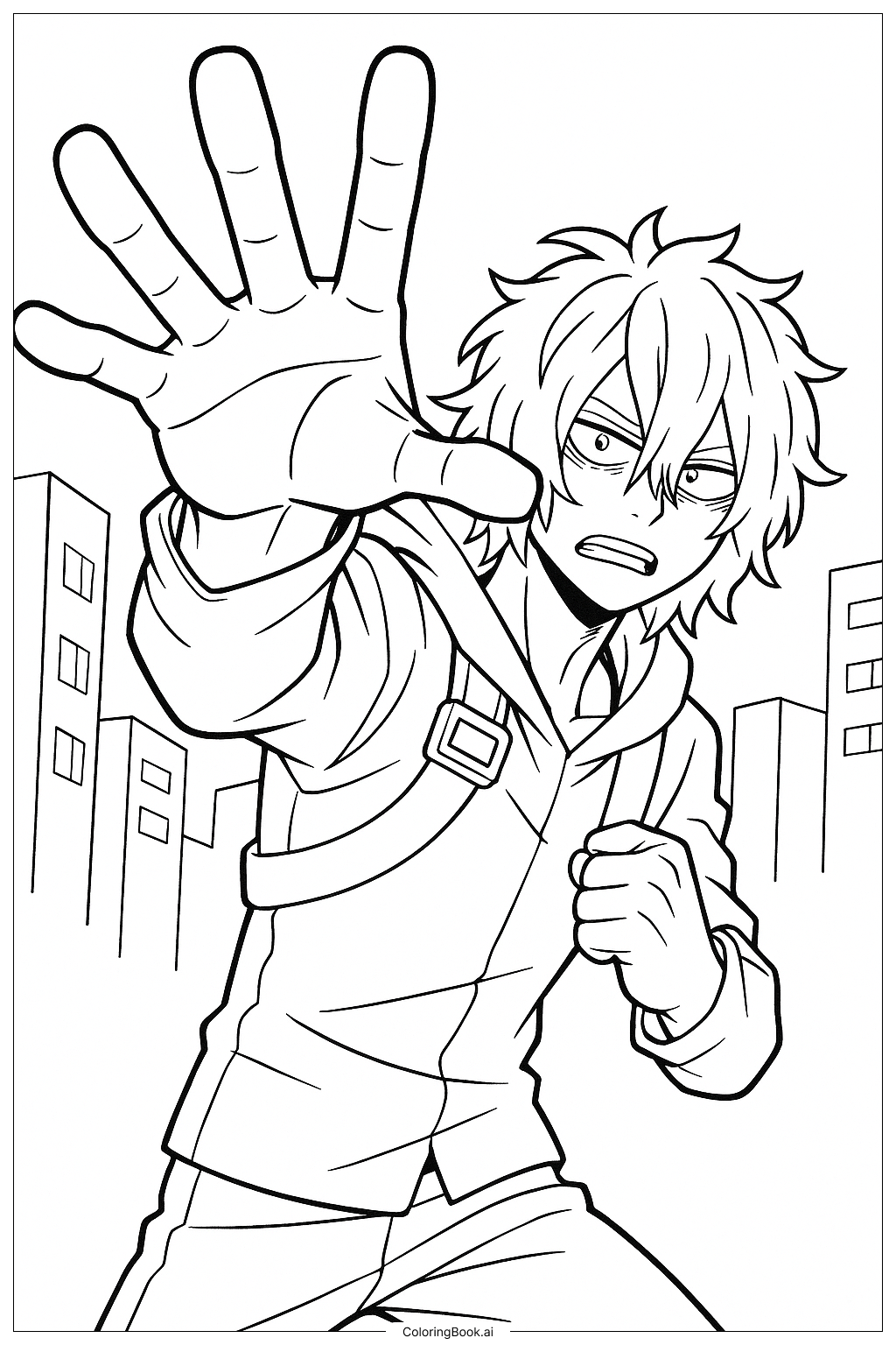  Página para colorir de My Hero Academia Shigaraki Estendendo a Mão 