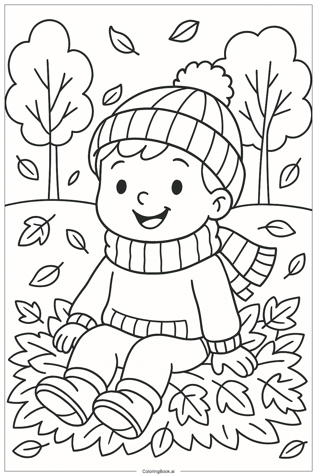  Gemütlicher Herbstpullover-Wetter Ausmalseite 
