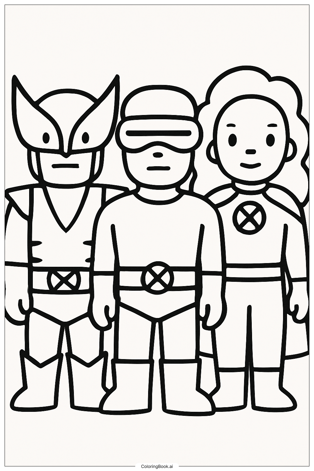  Página para colorear de El Grupo de los X-Men Sorprendentes 