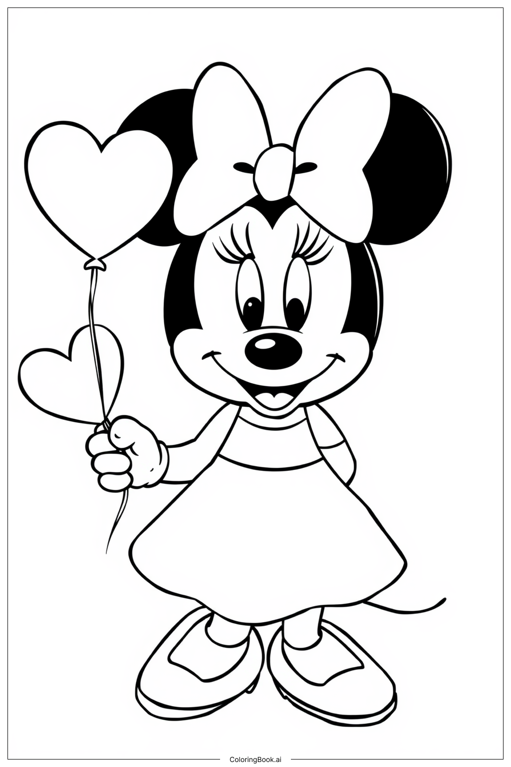 Mini Colorear Minnie Mouse Blanco Y Negro