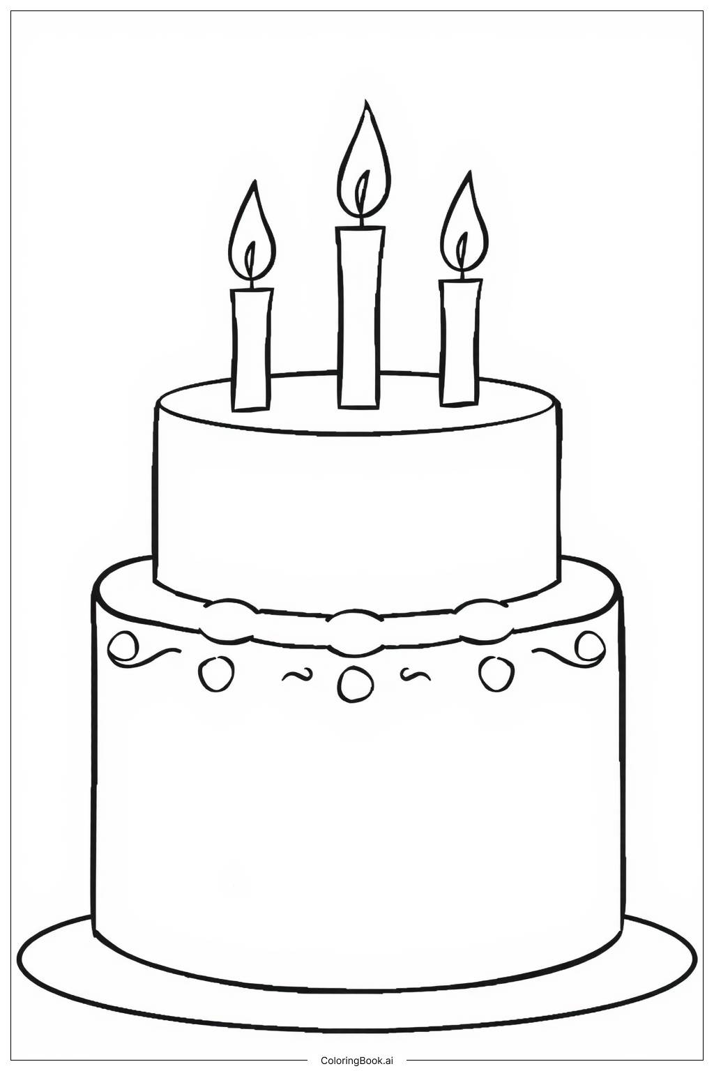  Sweet Cake Candles Coloring Page 