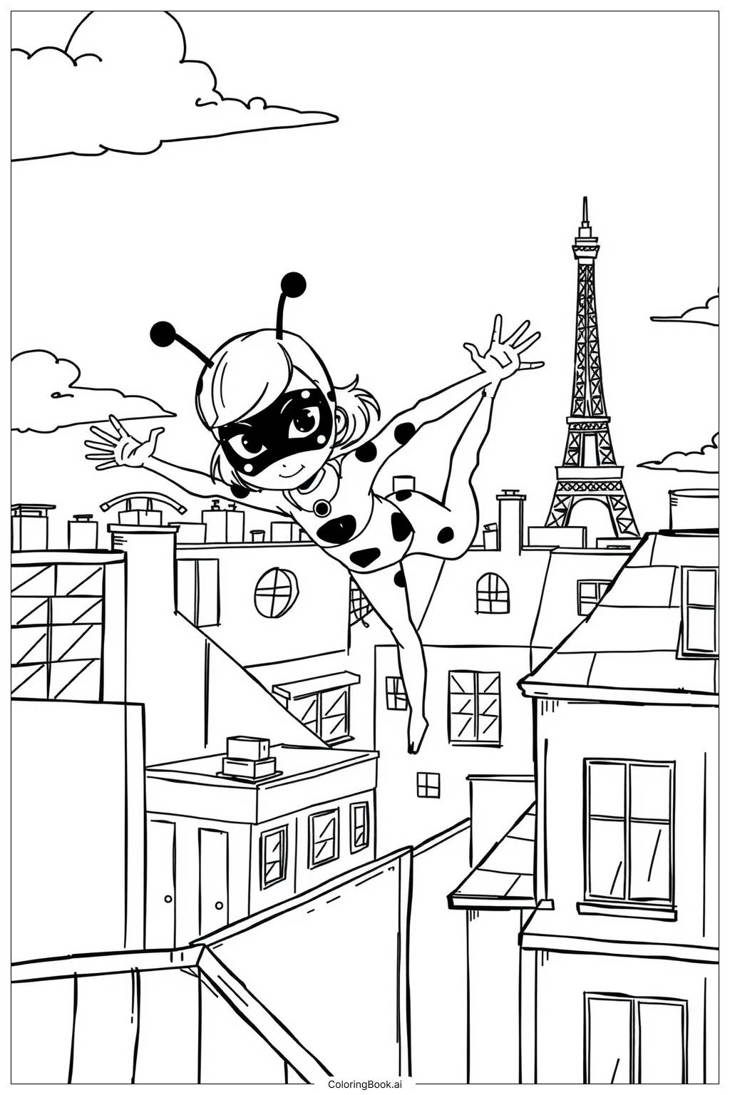  Page de coloriage Miraculous Paris Night 