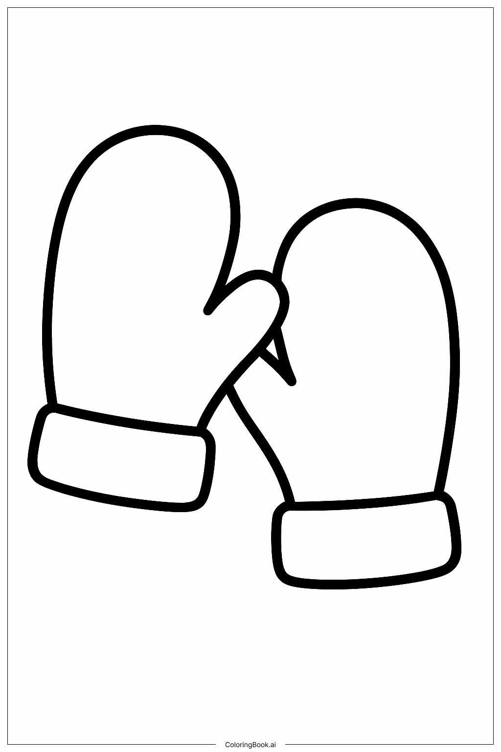 Two Cozy Mittens Coloring Page