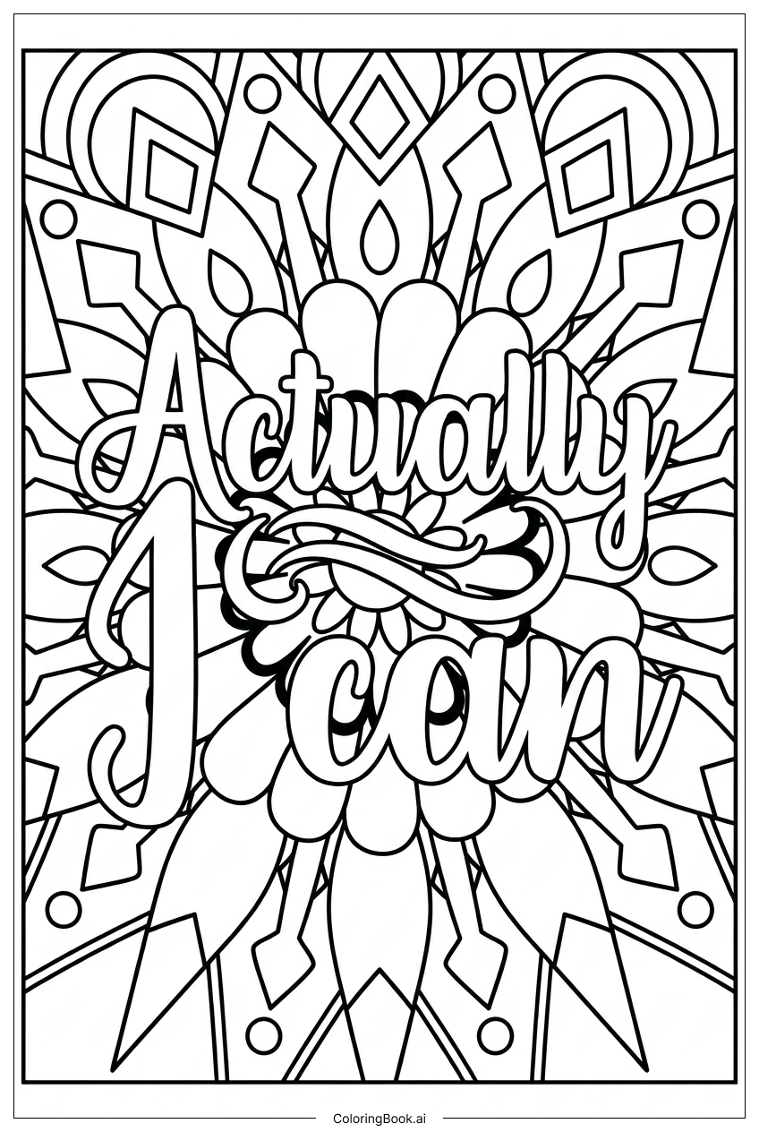  Página para colorear de Mandala Inspirador De Hecho Yo Puedo Confianza 