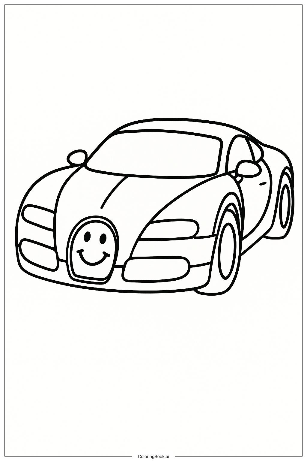  Bugatti With A Smiley Face Coloring Page 